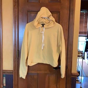 Forever 21 yellow crop hoodie